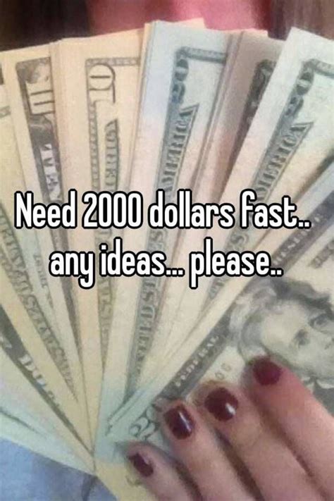 I Need 2000 Dollars Fast With Bad Credit